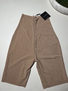 JLUXLABEL Nina Mesh Double Lined Shorts - Beige, Size Medium NWT